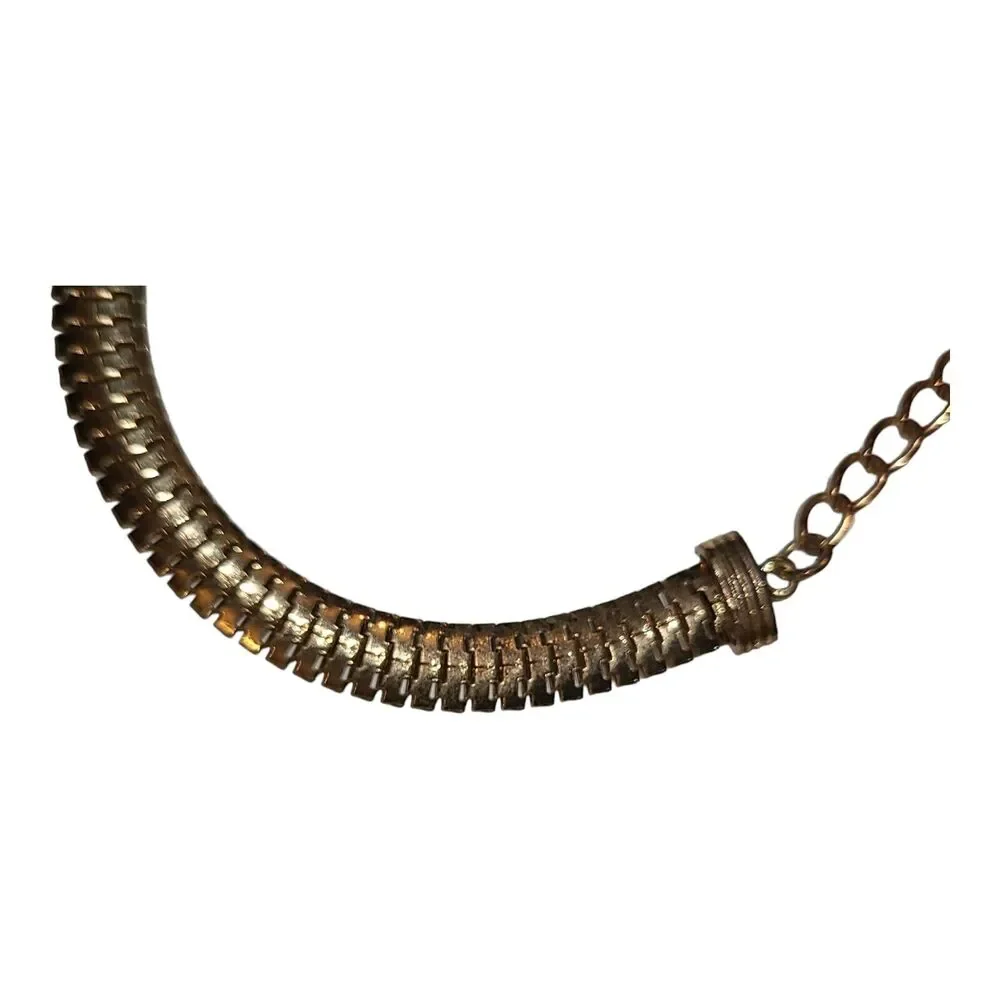 Vintage Gold Tone Snake Chain‎ Bracelet 7.5